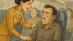 Banc: Însoțitoarea întreabă pasagerul neliniștit