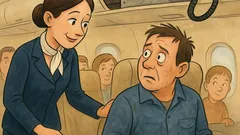 Banc: Însoțitoarea întreabă: Ați mai zburat?